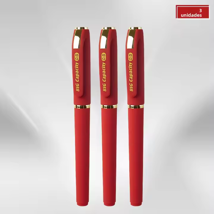 Lápiz Gel Multifuncional WQN-3/6PCS 0.5mm Rojo Y Negro Ideal Para Exámenes Estudiantes Oficinas Y Escuelas Plástico No Erasable - 1