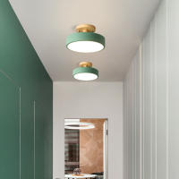 Lámpara De Techo Para Entrada Estilo Nórdico Madera Redonda Para Pasillo Comedor Estudio Dormitorio Baño Iluminación Industrial - details 0