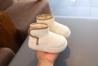 Botas Cortas Para Niños Y Niñas De Cuero PU Antideslizantes Con Forro De Peluche Gruesa Botines Casuales Para Invierno Talla True Fit - details 11
