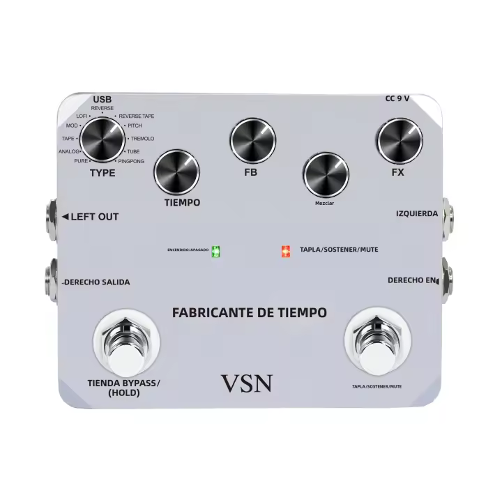 Pedal De Efectos Para Guitarra Zikzic Con 11 Tipos De Delay Hasta 600ms Entrada Y Salida Estéreo USB Dispositivo De Audio - 1