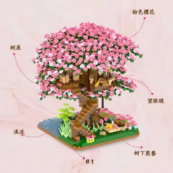 Bloques De Construcción Creativos Sakura House 2000 Piezas Vistas De La Ciudad Modelo De Arquitectura Juguete De Bloques Micro Para Niñas Y Niños Adultos Regalo - 1