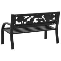 vidaXL Banco de jardín para niños de acero 86 cm - details 3