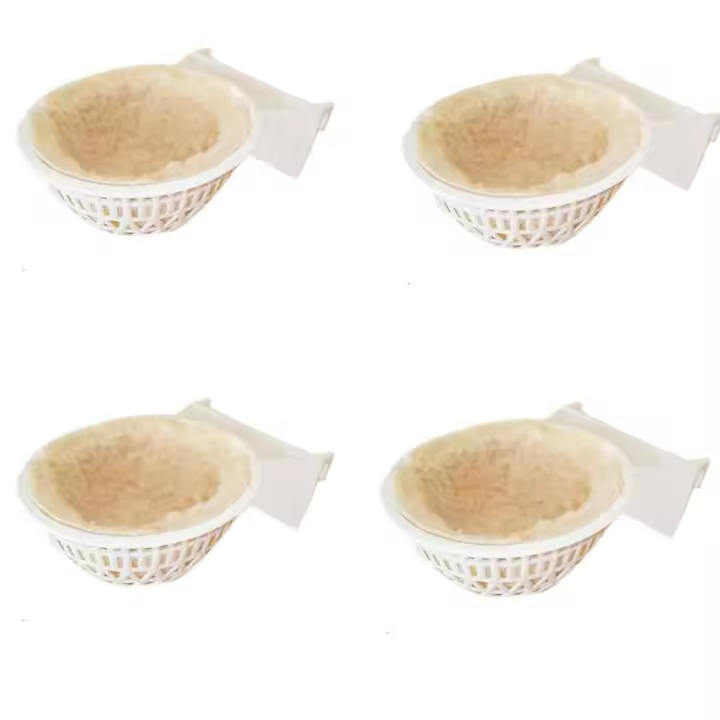 4 NIDOS DE PLASTICO CON GANCHO FORRADO BORREGUITO IMOR PARA PÁJAROS - 1