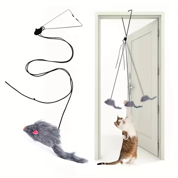 Juguete Interactivo Y Estimulante Para Gatos Con Varita Retráctil Y Diseño De Dibujos Animados Juguetes Para Mascotas Adecuado Para Razas Medianas - 1