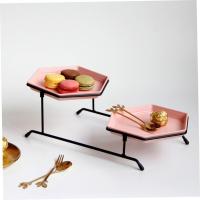 1 set Double Layer Cake Pan cake dish dessert stand cupcake tower serving display tray Cake Storage Rack dessert platter - details 1