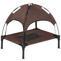 PawHut Cama Elevada para Mascotas Portátil con Toldo Extraíble Tela Transpirable al Aire Libre para Interior y Exterior 61x46x62 cm - details 0