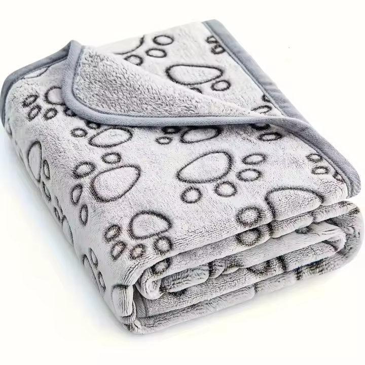 Manta De Mascota Suave Y Gruesa Con Patrón De Dibujos Animados Cómoda Y Cálida Para Gatos Y Perros Toalla De Baño Para Gatos - 1