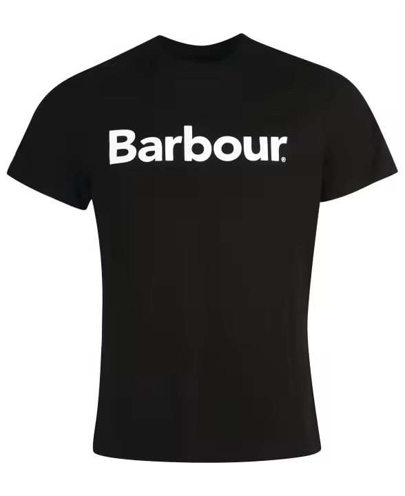 Camiseta Negra Barbour Logo 100% Algodón Diseño Esencial - 1