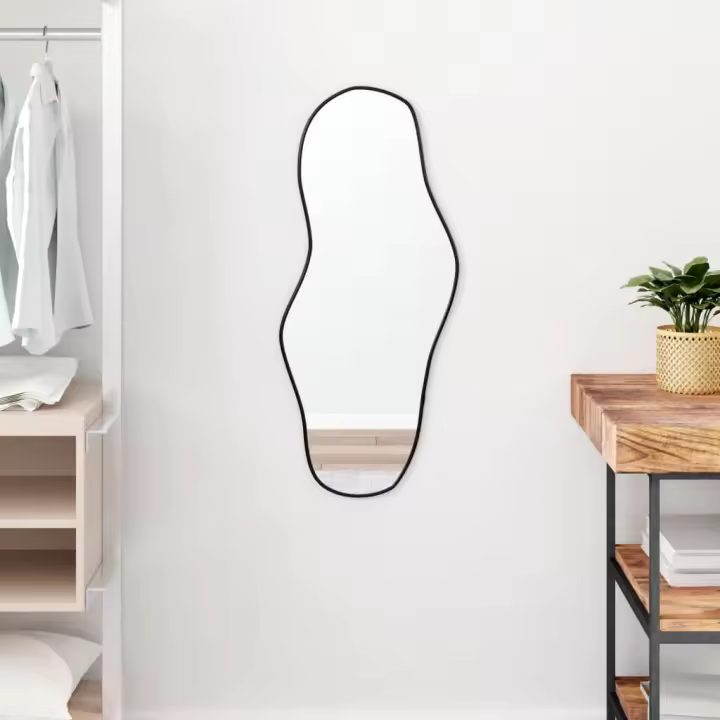 vidaXL Espejo de pared negro 80x35 cm - 1