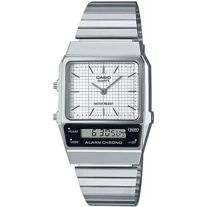 Reloj de pulsera CASIO Retro Vintage - AQ-800E-7A correa color: Gris plata Dial Blanco Unisex - 1