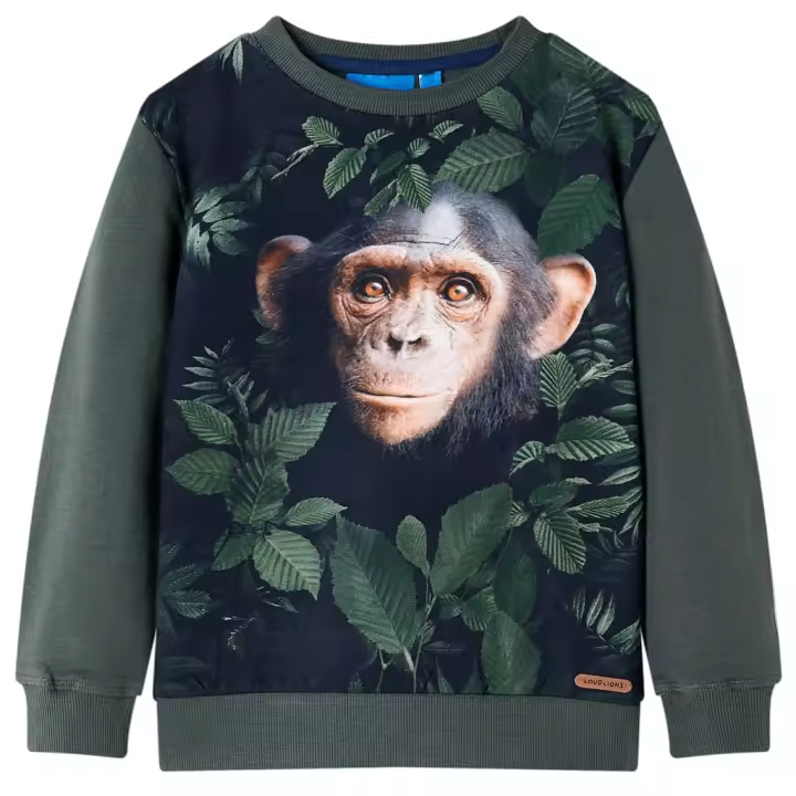 Sudadera infantil caqui oscuro 104 - 1