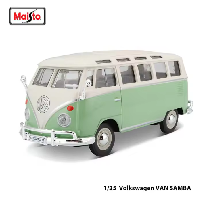 Modelo De Coche De Aleación Maisto 1:25 Retro Volkswagen Van Samba Colección De Juguetes Precision Estática Regalo Para Niños Y Adultos - 1
