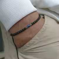 Pulsera De Piedra Natural 4mm Para Hombres Y Mujeres Pulsera De Ojo De Maléfica Suave Y Redonda Para Parejas Joyería De Regalo - details 1