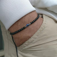 Pulsera De Piedra Natural 4mm Para Hombres Y Mujeres Pulsera De Ojo De Maléfica Suave Y Redonda Para Parejas Joyería De Regalo - details 1