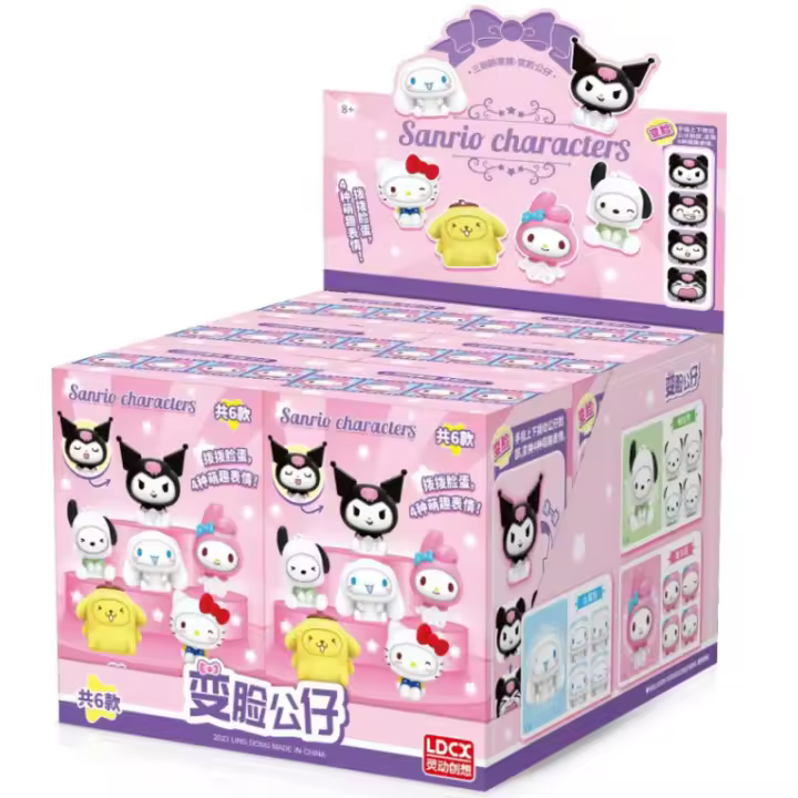 Muñeca De Acción Sanrio Kawaii HelloKitty Kuromi Cinnamoroll My Melody Figura De Anime Para Niños Regalos De Tys Cambio De Cara - 1