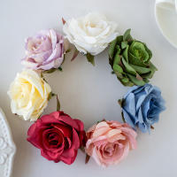 10PCS Flores Artificiales Rosa Silken Para Decoración De Hogar Accesorios De Fiesta Navidad Coronel De Cabeza Muñeca Flor - details 4
