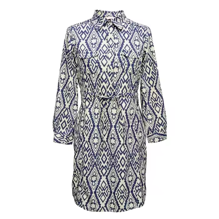 Vestido LAGA Vaquero Estampado étnico Cintura Ajustable - 1