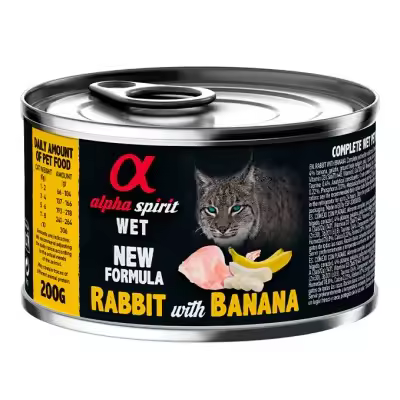 Alpha Spirit Comida húmeda para gatos de Conejo con Plátano - 1