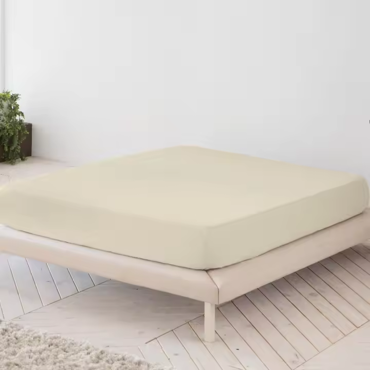BOHEME - Sábana bajera ajustable lisa 100% algodón. - 1