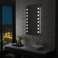 vidaXL Espejo de Pared de Baño con LED Accesorio de Maquillaje Tocador Dimensiones 50 x 60 cm, 60 x 80 cm, 60 x 100 cm - details 2