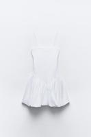 ZBZA Vestido Mini Chic Para Mujer Con Cintura Alta Y Mangas Spaghetti Estilo Balón De Punto De Poliéster Solado Sólido Con Patchwork - details 18