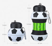 Botella de agua plegable para niños y niñas sin bpa. Cantimplora infantil para camping, personalizada con tu deporte. Balon de agua compacto para regalo barato y original. Pelota reutilizable de silicona para viaje, colegio, gimnasio, running... - details 2