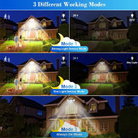 Lámpara Solar LED 333 Exteriores Con Sensor De Movimiento Y Inducción Humana 3 Modos IP65 Impermeable Para Garage Jardín Pasillo Y Pared - details 2