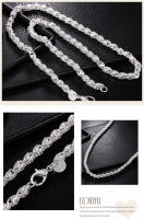 Collar De Cadena DOTEFFIL Plata 5mm 20/24 Pulgadas Para Hombres Y Mujeres Joyería De Moda Para Boda Y Compromiso - details 3