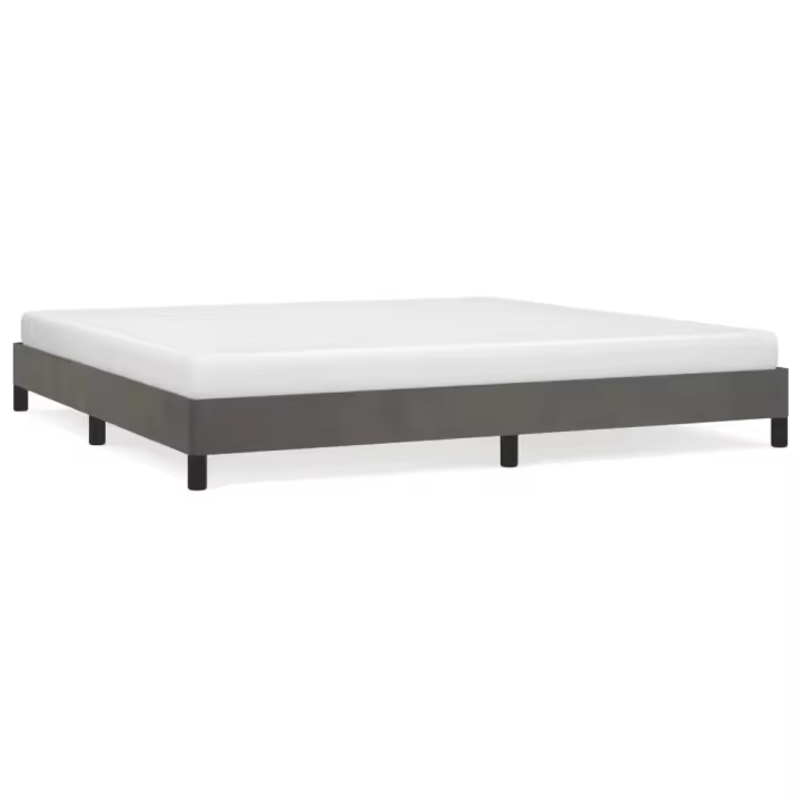 Estructura cama sin colchón terciopelo gris oscuro 200x200 cm - 1