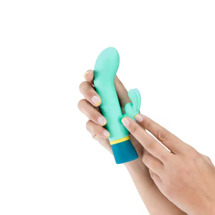 Platanomelón - Vibrador Conejito con 3 Intensidades y 7 Patrones, Juguete Erótico Pequeño, Sumergible y Recargable - Gus Azul - 1