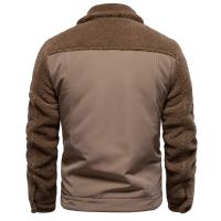 MOV Chaqueta patchwork de otoño/invierno para hombre, chaqueta informal de lana de cordero para hombre - details 3