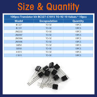 Kit Assorted De 100pcs Transistores TO-92 NPN Y PNP Valores Diversos BC337 BC327 2N2222 2N2907 2N3906 S8050 S8550 A1015 C1815 - details 0