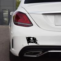 Pirata Jolly Roger Adorno De Coche Estilo Vinyl Negro/Blanco/Laser Decoración Para Ventanas Y Puertas De Coche - details 5