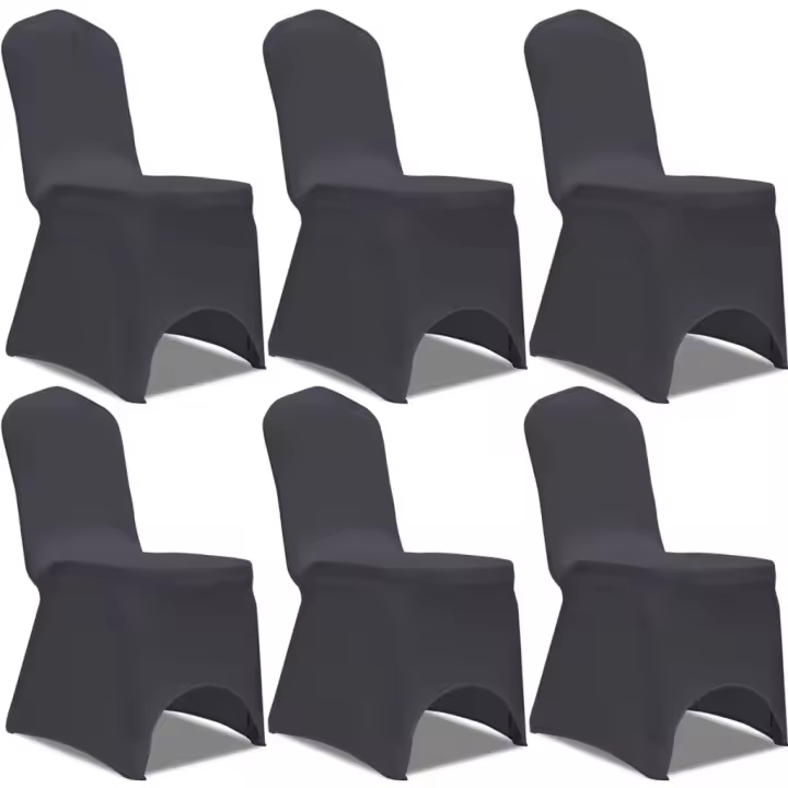 vidaXL Funda de silla elástica 6 unidades gris antracita - 1