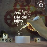 Luz Nocturna LED Transparente Y Luminosa Con USB Tablero De Memoria Erasable Calendario Adorno De Escritorio Forma Rectangular Fuente De Alimentación USB - details 4