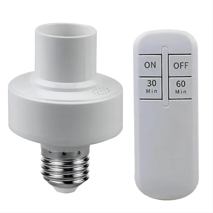 Soporte De Bombilla LED Inalámbrico E27 E26 Con Control Remoto Y Timer Adaptador De Enchufe AC 85-265V Para Bombilla De Luz - 1
