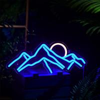 Luces De Neón Montañas LED Para Decoración De Pared Azul Luz De Neón Para Dormitorio Café Oficina Regalo De Cumpleaños Para Niños - details 0