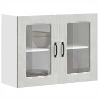 vidaXL Armario pared cocina puerta de cristal Kalmar negra en color Negro/Roble Sonoma/Roble ahumado y más | almacenamiento funcional diseño moderno para baño dormitorio sala - details 5