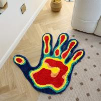 Alfombra En Forma De Palma Suave Y Fluffy Multicolor Para Sala De Estar Y Dormitorio Lavable Máquina Decoración De Hogar Y Habitaciones - details 1