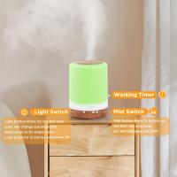[300ml] Difusor Humidiffador Aromaterapia Difusor de Aroma con Temporizador Non-stop/1/3/6h, Humidificador Ultrasónico y Ultrasiolencioso con 7 Colores LED, Ultra Silencioso, Marron Dark - details 3