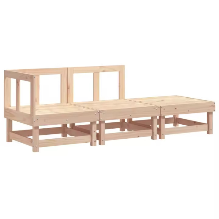 vidaXL Juego de muebles de jardín 3 piezas madera maciza de pino - 1