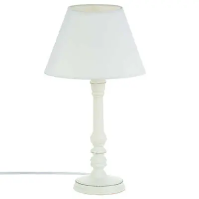Factory Cuadros - Lámpara Virginia Madera Blanca - 36 Cm Altura - Estilo Moderno - 1