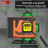 Nivel Láser Automático 4D 16 Líneas 360 Grados Verde Recargable Tipo-C 5200mAh Herramientas De Construcción Ruler De Ángulo - details 5