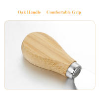 WIKHOSTAR Set De 4 Cuchillos Para Queso De Acero Inoxidable Con Mango De Roble Cortador De Queso Y Espátula Para Mantequilla Herramientas De Queso Para La Cocina - details 7