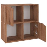 vidaXL Estantería de madera de ingeniería 60x27,5x59,5cm roble sonoma gris, Roble ahumado, Marrón roble Mueble Almacenaje Estantería para Oficina, Estudio, Dormitorio Estantería/Librería/ mueble de Almacenamiento - details 1