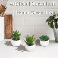 XIYA FLOWER Suculentas De Aloe Vera Artificiales En Estilo Moderno Con Maceta De Plástico Blanco Para Decoración Del Hogar Material PE - details 8