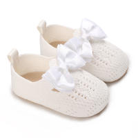 Zapatos De Caminar Para Bebés Niñas Primavera Verano Con Lazo Suaves De Algodón Resistente a Golpes Cierre SLIP-ON Transpirables Talla True - details 4