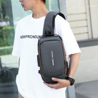 Bolso De Hombro Para Hombre Con USB Multifuncional Antirrobo Cruzado Viaje Sling Bolsa De Pecho Estilo Casual Tote Unisex - details 9
