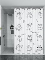 Cortina de Ducha para baño, Canvas impermeable para odorless, a prueba de Moho, sin Perforaciones, Cortina de Puerta de Ducha con bloqueo de Agua de alta gama,Para Duchas y Baños. - details 1