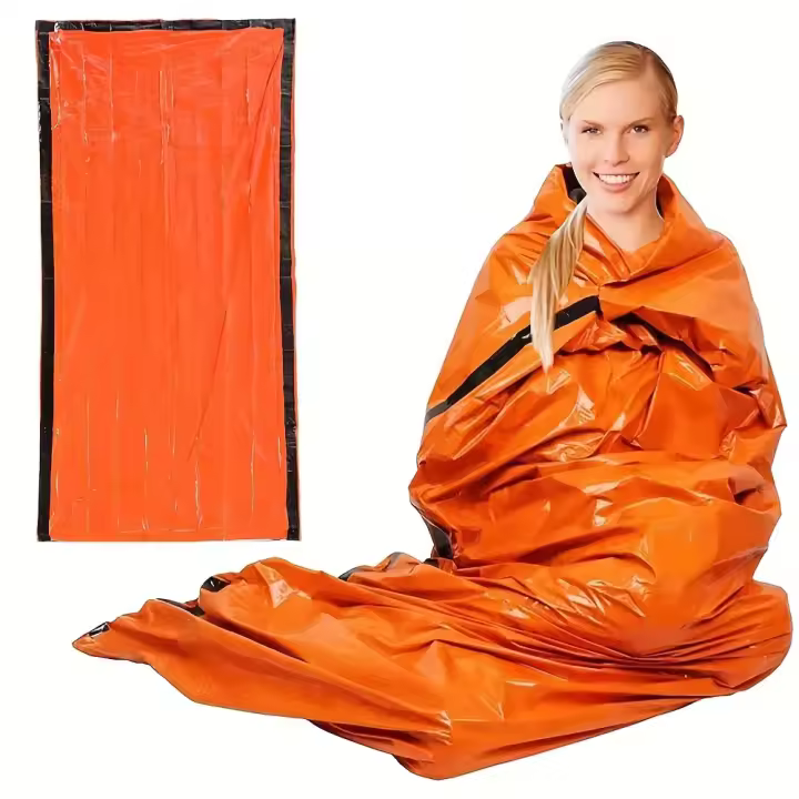 Bolsa De Dormir De Sobrevivencia Portátil Impermeable Para Emergencias De Viaje Al Aire Libre Equipamiento De Camping Saco Térmico Kit De Rescate De Primeros Auxilios Mylar Blanket - 1
